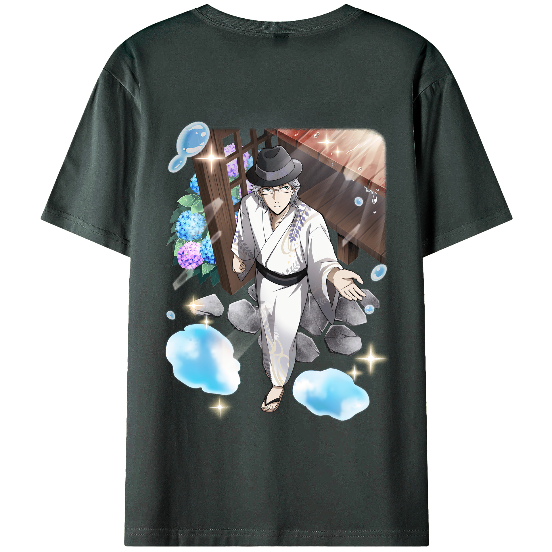 （画像用） 文豪ストレイドッグス Bungo Stray Dogs 綿100％ メンズ半袖Tシャツ（バックプリント） 通気性